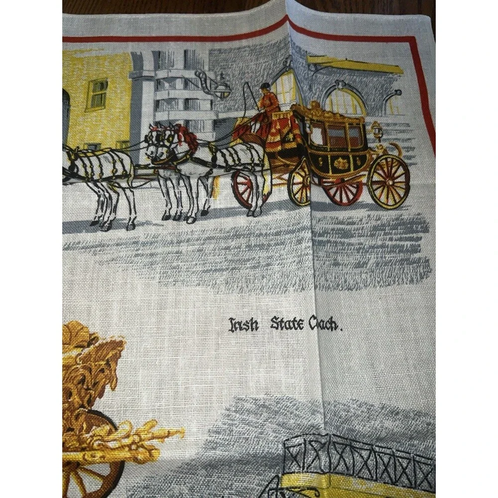 Blackstaff Irish Linen Tea Towel State Coach Made In Ireland Vintage New